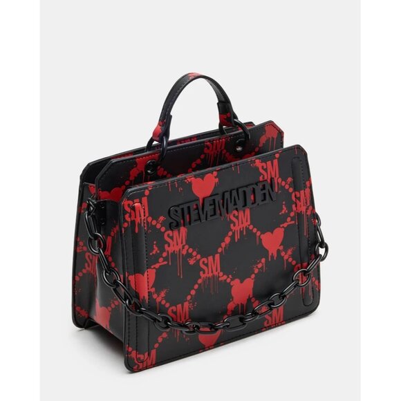 Steve Madden Evelyn Bag Drippy Hearts Black/red Crossbody Bag - Picture 3 of 12